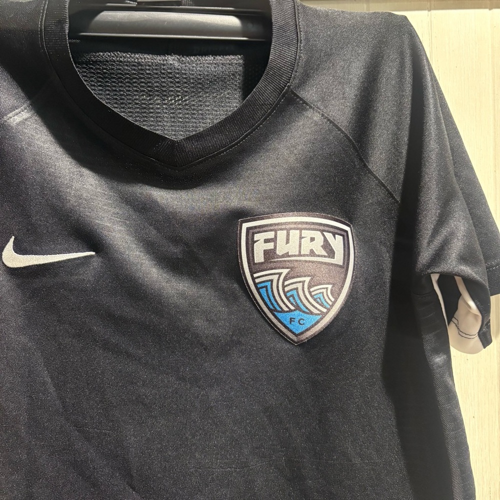 Nike Dri-fit Fury Hockey Jersey #4 Black Kids Small Muskegon Michigan